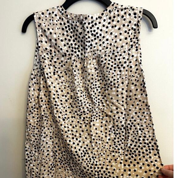 Liz Claiborne Polka Dot Blouse Size L Sleeveless Workwear Office Top Rayon - Picture 3 of 5